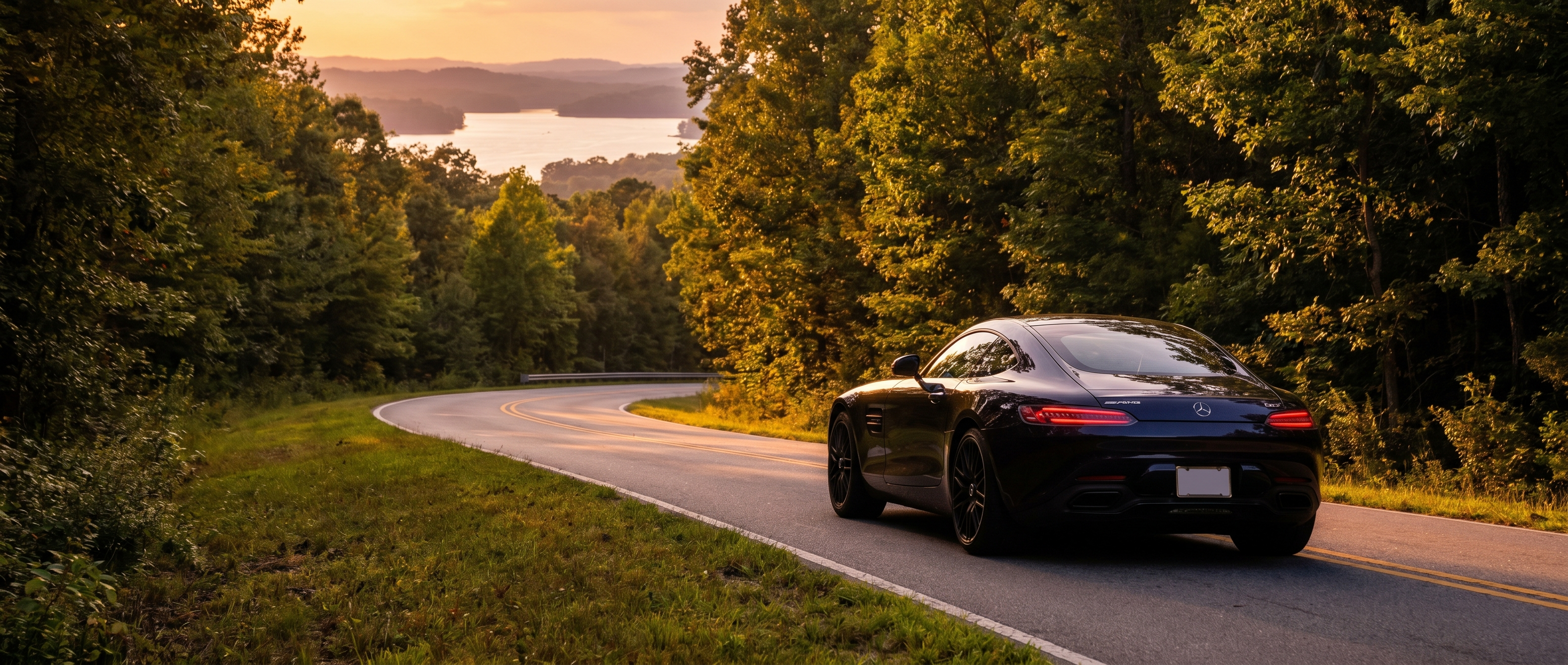 Mercedes-AMG performance vehicle on North Georgia mountain roads near Duluth, GA